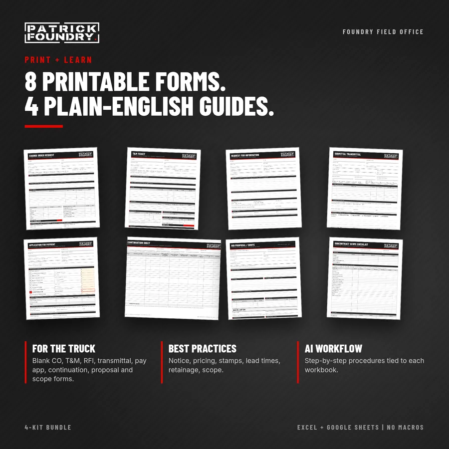 Eight printable PDF forms and four guides